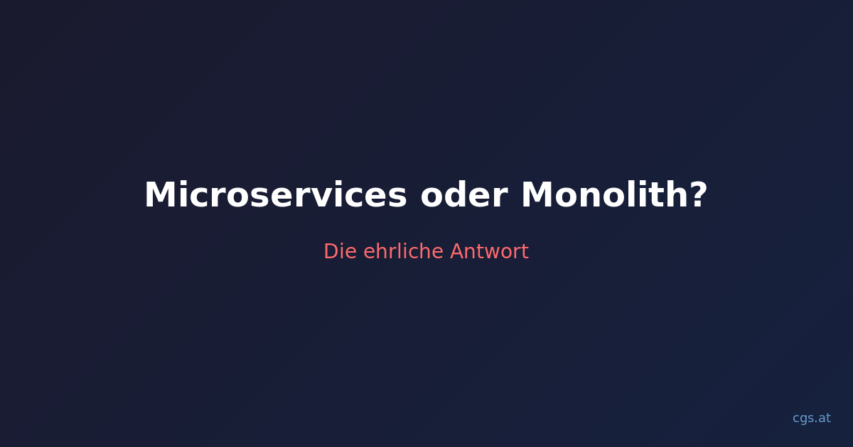Microservices oder Monolith Header